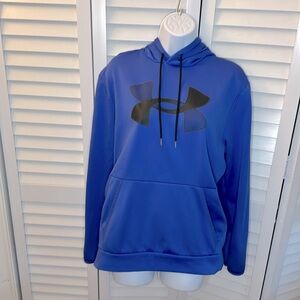 Under Armour men’s size medium blue with black hooded sweatshirt.